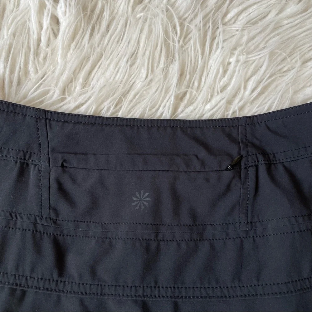 Athleta Everyday Skort Black Tennis Skater Skirt Shorts UPF 50+ #983365 EUC Sz 2